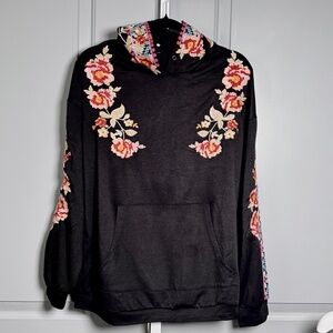 Embroidered Black Hoodie